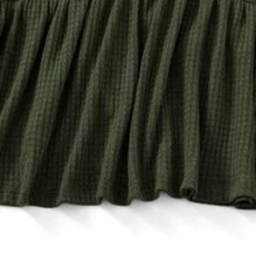 NWT SHEIN Unity Plus Rib-knit Peplum Top (Olive green) 1X - Picture 2 of 4